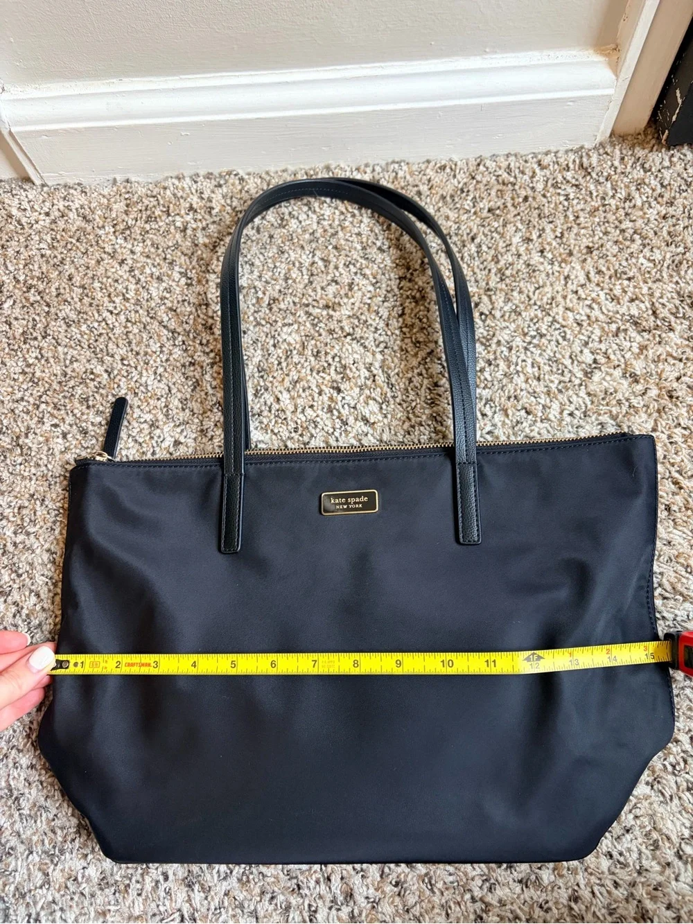 Kate Spade Outlet Hayden Top Zip Tote — Black Nylon
